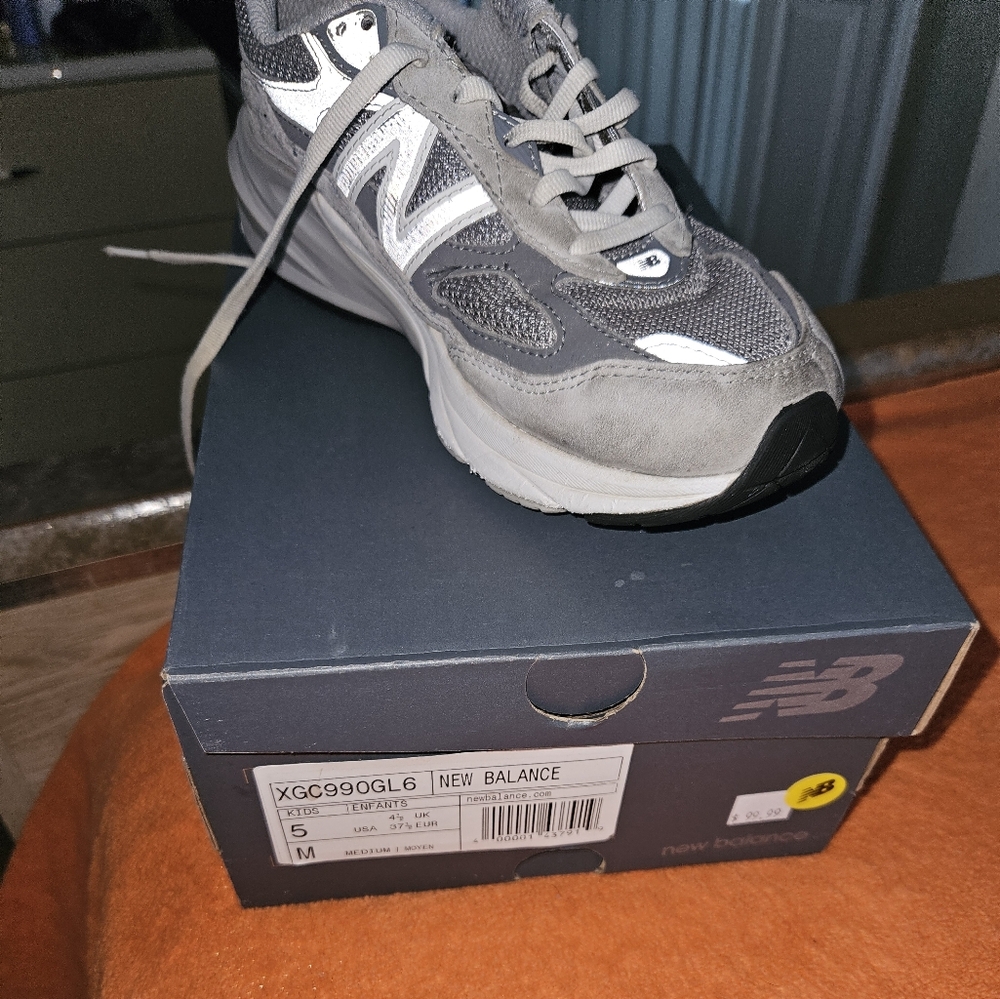 New Balance Gray and White Athletic Sneakers